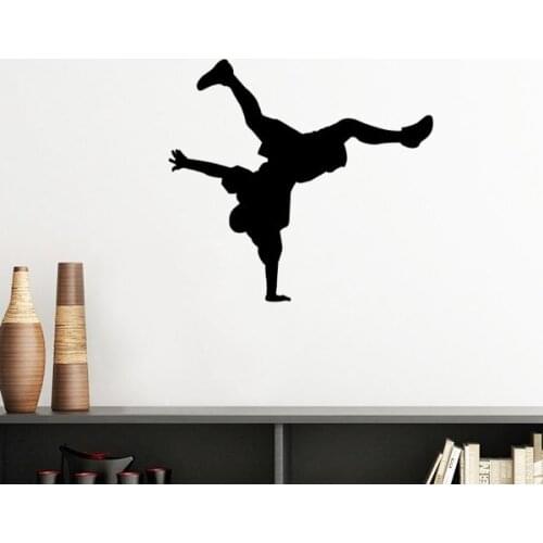 Handstand Breaking Dancer Sports Silhouette Removable Wall Sticker Art Decals Mural DIY Wallpaper for Room Decal