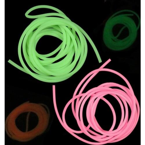 [2m/pack ] 3mm Soft Luminous Silicone Tube for Fishing Glowing Rubber Tubbing / Rig Making Glow Tube Fishing Accessories