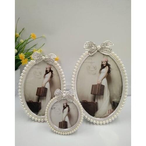 3/6/7 Inch Modern Simple Oval Metal Photo Frame Living Room Ornaments