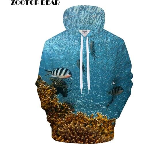 Seaworld Hoodies 3D Fish Hoody Men Women Sweatshirt Anime Tracksuit Harajuku Hoodie Pullover Streatwear 2018 DropShip ZOOTOPBEAR