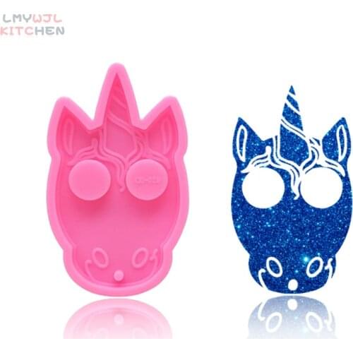 Super Glossy Sharp Corner Horse Head Resin Keychain Imitate Unicorn Silicone Mold DIY Jewelry Epoxy Resin Craft Mold