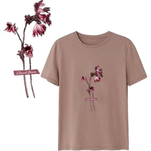 Heat-sensitive patches Beautiful flower stripes thermo stickers on clothes iron on transfers for clothing custom patch tops