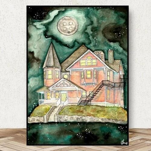 The Pink Palace Coraline Fan Art Fashion Style Canvas Painting Art Print Poster Picture Wall Living Room Home Décor
