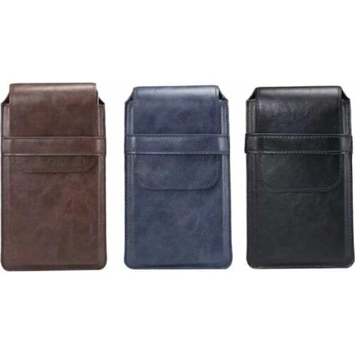 Universal Hip Holster Leather Flip Cover For Iphone XS MAX XR X 8 7 6 5 Galaxy S10 S9 Note 10 Vertical Hasp Hook Case Clip 50PCS