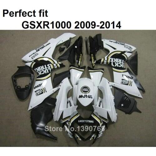 High quality injection mold fairings for Suzuki GSXR1000 2009-2014 white black fairing kit GSXR1000 09 10 11 12 13 14 BT16