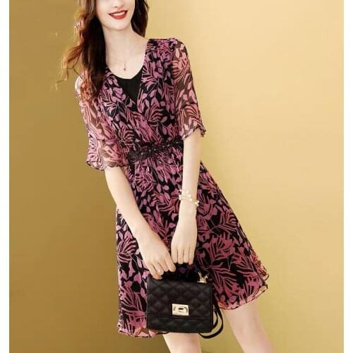 2021 Summer New Imitate Silk Dress Female Fashion Half Sleeve Loose Casual Dresses High Quality Elegant Plus Size Vestidos Y851