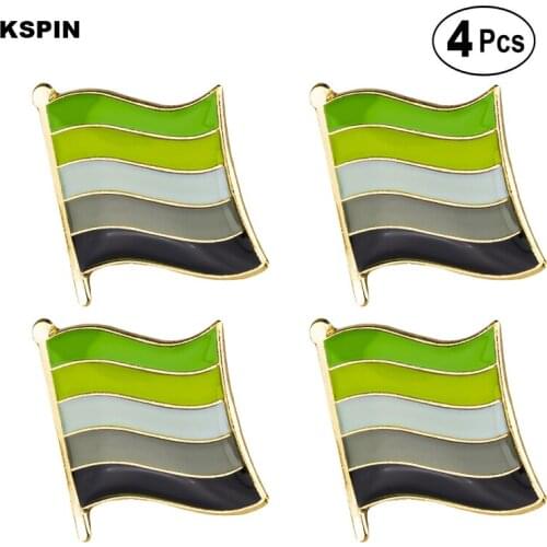 Aromantic Pride Flag Lapel Pin Flag badge Brooch Pins Badges 4pcs