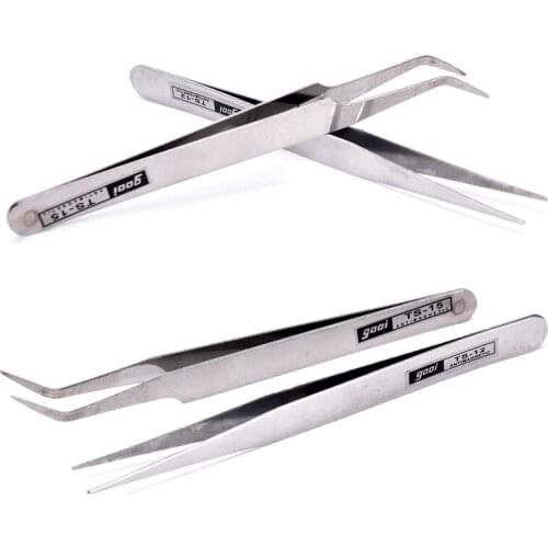 2 Pcs Stainless Steel Eyelash Gems Pick Tools Cosmetic Tweezers Nail Art Supply High Quality