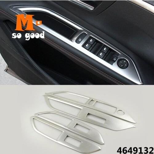 2017 2018 2019 20 2021 For Peugeot 3008 GT Car Armrest Glass lift Window Switch button Cover Trim Stainless Styling Accessories