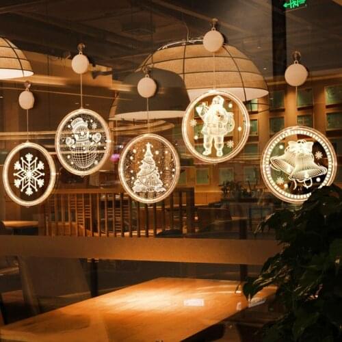 2021 LED Christmas Decor Light Home Accessories 3D Light Lamp Christmas Holiday Gifts String Lights Santa Claus Ornaments