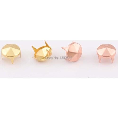 500pcs/lot 5*3mm Rose Gold and Gold Color Metal Spikes Rivets Claw nail Decorative Rivet