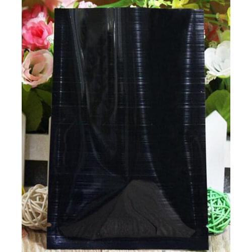 500pcs/lot Heat Seal Black Aluminum Foil Open Top Food Snack Plastic Packaging Bags Mylar Vacuum Pouches Free Shipping