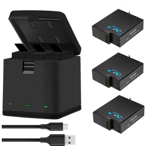 Go Pro Battery 1800mAh For Gopro 8 Hero 8 7 Black Hero 6 Hero 5 Action Camera Accessories and LED USB 3 Ways Portable Charger