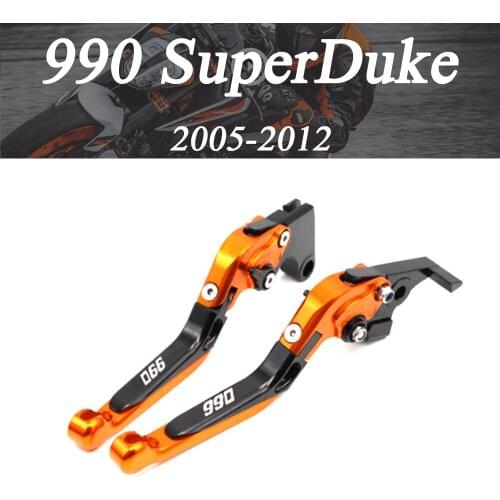 Motorcycle Accessories CNC Folding Extendable Brake Clutch Levers For KTM 990 SuperDuke 2005-2012 with logo