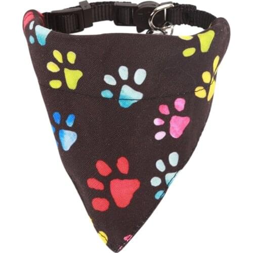 Dog Cat Bandana Bibs Scarf Collar Adjustable Pet Neckerchief Cute Paw Pattern Scarf Waterproof Saliva Towel for Small Dog