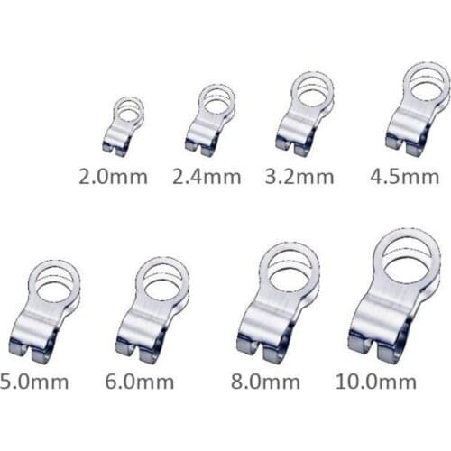 2/2.4/3.2/4.5/5/6/8/10 Stainless Steel Ball Beads Chains Connector Clasps End Beads Crimp Silver Tone DIY Jewelry Accessories