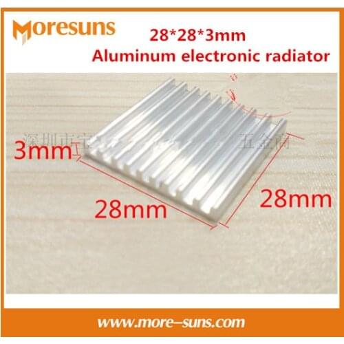 Fast Free Ship 20pcs 28*28*3mm Aluminum electronic radiator/E cooling block Ultrathin heat sink