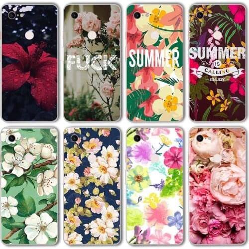 Ciciber Funda Case for Google Pixel 5 4 3 2 XL Luxury Vogue Fashion Flower Text Art Soft Silicone for Google Pixel 4a 3a XL TPU