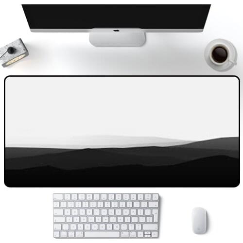 Black and white Mouse Pad Large Solid Color Pads landscape MousePad 900x400mm Gamer Accessories office desk mats mat for desktop
