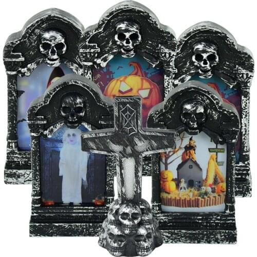 1Pcs LED Pumpkin Fairy Light Ornament Halloween Indoor Decorations for Kids Bedroom Plastic Grave Halloween Classroom Decor