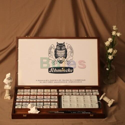 Schincke Master Wooden Box Solid Watercolor, Professional Artist Oil Paint Set, 12/24/48 Color,Gift Collection,Adult,Artist