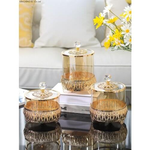 European Transparent Crystal Candy Jar, Snack Storage Jar, Glass Bottle, Home Decoration Ornaments, Simple Storage Crafts
