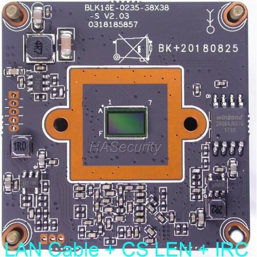 H.265 / H.264 IPC (1080P) 1/2.7" SmartSens CMOS sensor + Hi3516E CCTV IP camera module PCB board +LAN cable +CS 3MP LEN + IRC