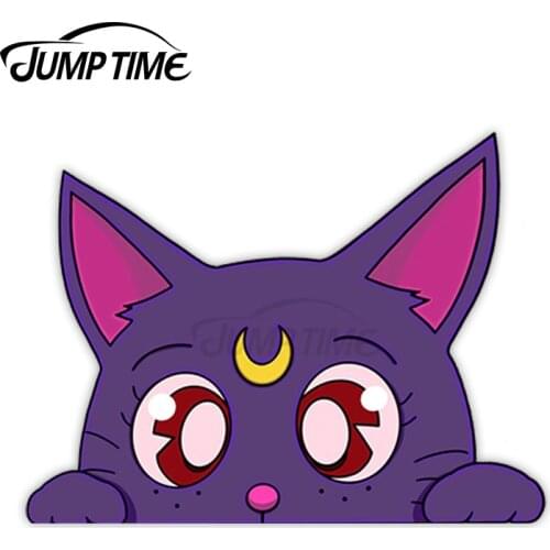 JumpTime 13 x 5cm Anime Luna Peeker Creative Car Sticker Cartoon Decal Bumper Scratch-proof Vinyl Material Windows Decoration