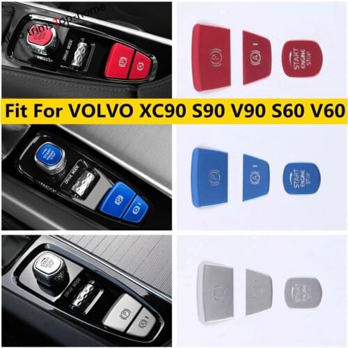 Car Engine Start Stop Switch Button Replace Cover Trim Metal Red / Blue / Silver Accessories Fit For VOLVO XC90 S90 V90 S60 V60