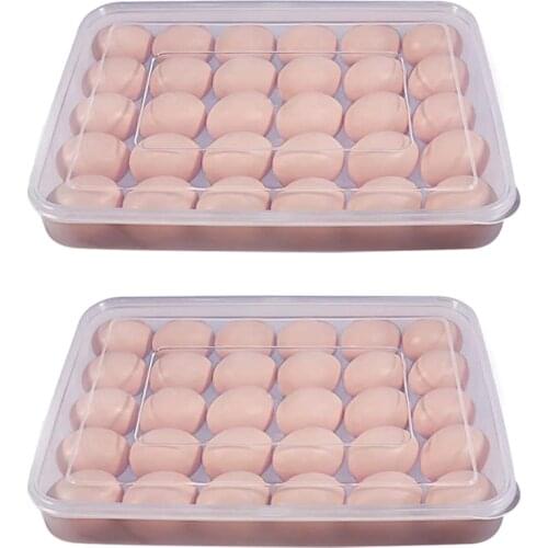 Egg Container, Refrigerator Deviled Egg Tray Carrier with Lid for 60 Eggs - Plastic Fridge Stackable Portable 2 Pack
