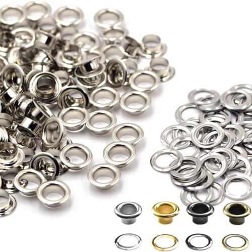 50pcs Metal Eyelets 5mm Round Eye Rings for Leather Craft Repair Hiking Shoes Belt Bag Tag Clothes Hat Tent Accessories