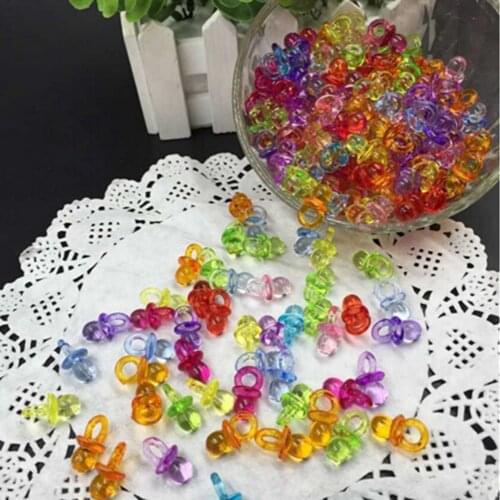 Miniatures 100Pcs/Lot Clear Mini Pacifiers Baby Shower Favors Girl Boy Party Game Decorations Birthday Gifts
