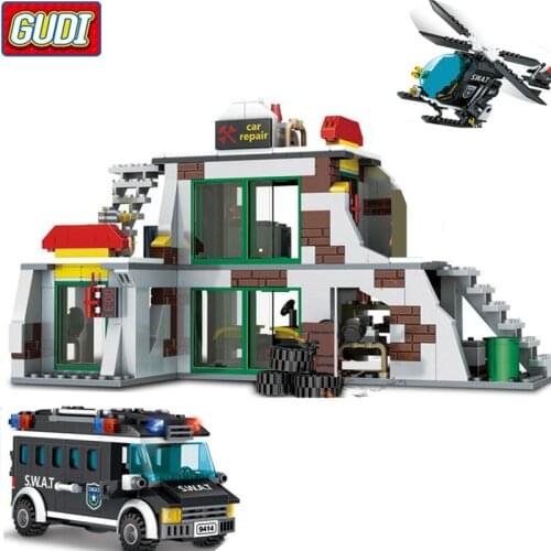 GUDI The SWAT raid terrorists dens Blocks 703pcs Bricks Building Blocks Sets Models Educational Toys For Children