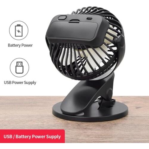 3 Colors Mini Clip-on USB Desk Fan Summer Small 360° Air Cooler Rechargeable Table-Top Office Household Desktop Appliances Sale