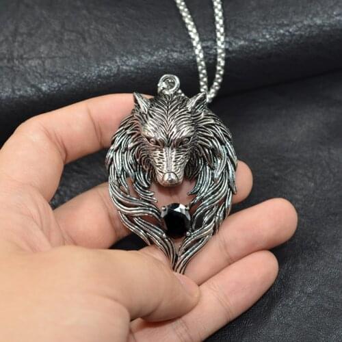 New Wolf Head Stainless steel Necklace Men Women Pendant Erkek Kolye Biker Cool Jewelry Animal Charm Wholesale Vintage Punk Gift