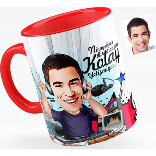 Personalized Mr Radio Broadcaster Caricature Of Red Mug Cup-1