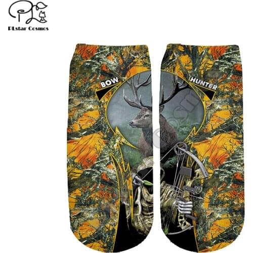 PLstar Cosmos Hunting Deer Moose Bear Pheasant Duck Boar Cotton Socks Colorful Brand Warm Animal Short Ankle Hunter Socks