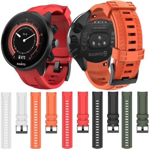 24mm Silicone Sport Rubber Watch Strap For Suunto 9 Wrist Band Watchband Replacement Suunto9 Smartwatch Bracelet WristbandCorrea