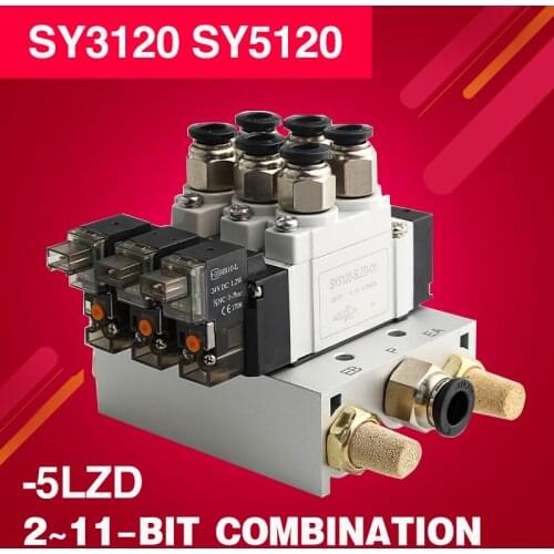 SMC type SY SY3120 SY5120 SY5120-5LZD Solenoid valve combination Single electronically controlled cylinder control valve -5LZD