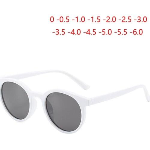 Retro Anti-UV Round Finished Myopia Sunglasses Women Men Anti-glare Short-sighted Eye Glasses For Female 0 -0.5 -1.0 To -6.0