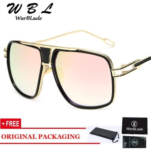 WarBLade 2019 New Fashion Big Frame Sunglasses Vintage Men Square Fashion Glasses for Women High Quality Retro Sun Glasses