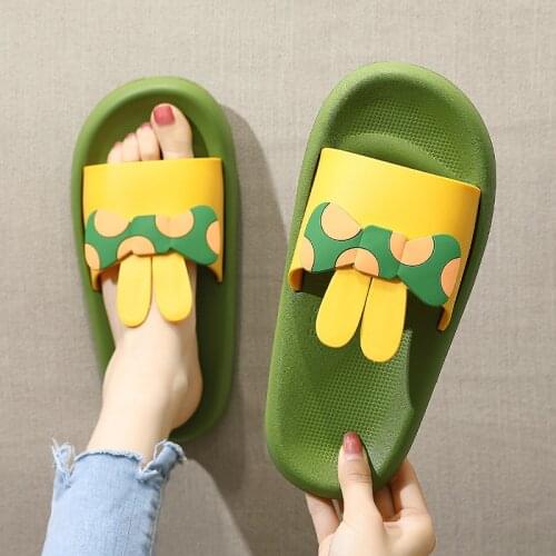 Slipper lady cute non-slip home bathroom bath home non-slip couple male and child slippers wearing outside