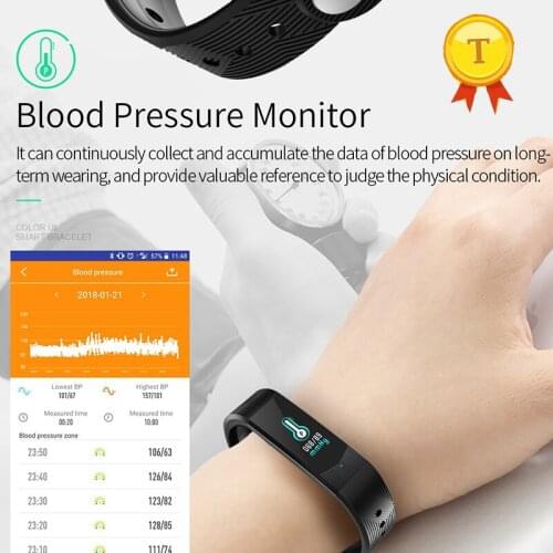 Waterproof 3D UI design colorful screen Smart Band accurate Blood Pressure Heart Rate Monitoring Sport Fitness Tracker wristband