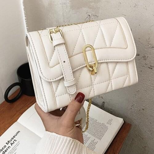 High-quality Ladies Rhombic Chain Small Bag 2021 New Korean Version of The Wild One-shoulder Messenger Fashion Small Square Bag