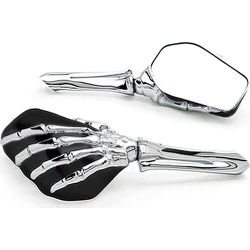 Brand NEW Black/Chrome Custom Motorcycle Skeleton Bone Mirrors For Kawasaki VN Vulcan 700 750