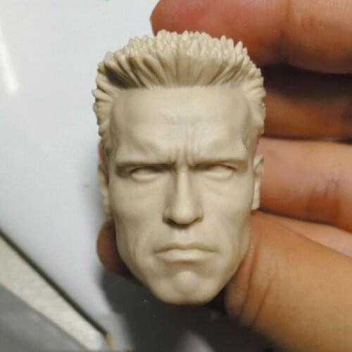 1/6 Arnold Schwarzenegger Uncolored Prototype Head Sculpture Soldier Accessories Fit for 12'' Action Figure Body