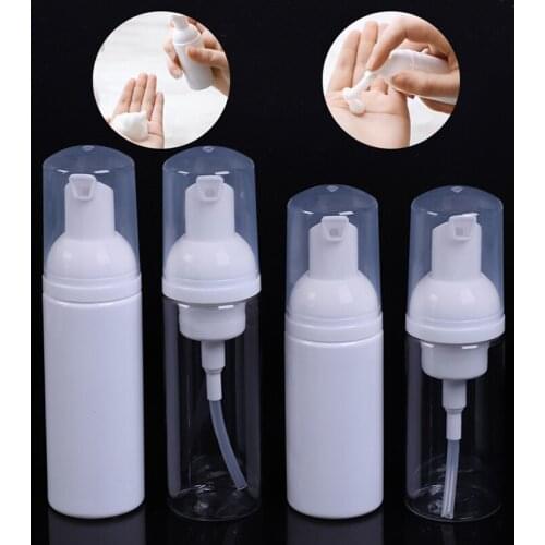 1PC 50ML/60ML Bubbler White/Clear Foaming Mousse Bottle Shampoo Lotion Shower Gel Foam Pump Bottles Travel Use