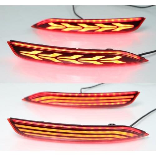 1 Pair LED Reflector Rear Fog Lamp Bumper Light Brake Light Turn Signal Light For Volkswagen VW Polo 2014 2015 2016 2017 2018