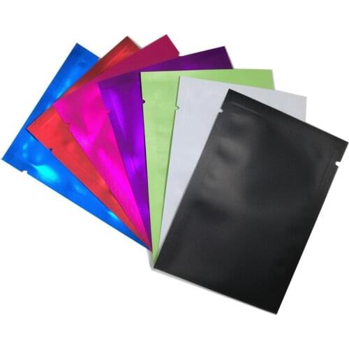 200Pcs/lot 7x10cm 7 Matte Colors Open Top Aluminum Foil Package Bag Heat Seal Mylar Foil Food Snack Candies Storage Packing Bags