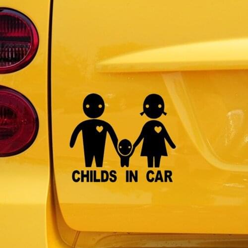 Car Stickers Baby Child In Car Dad Mama Lovely Cute Creative Decals Waterproof Auto Tuning Styling Vinyls 15x13cm D10